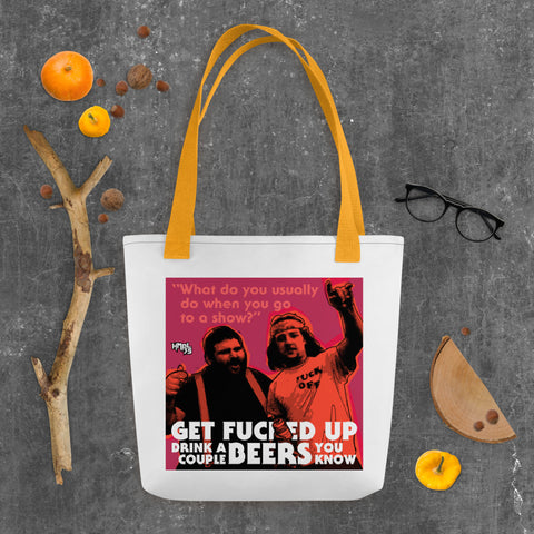 "Get F-Up Drink A Couple Beers" Tote bag