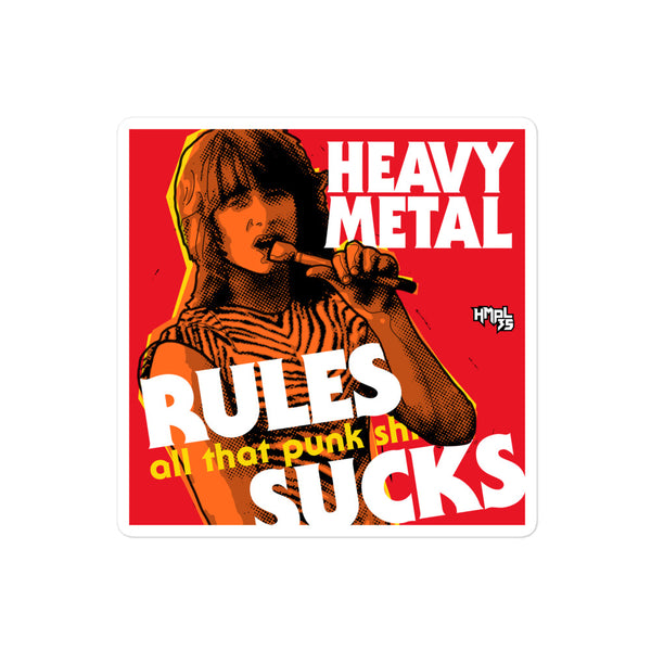 "Heavy Metal Rules" stickers
