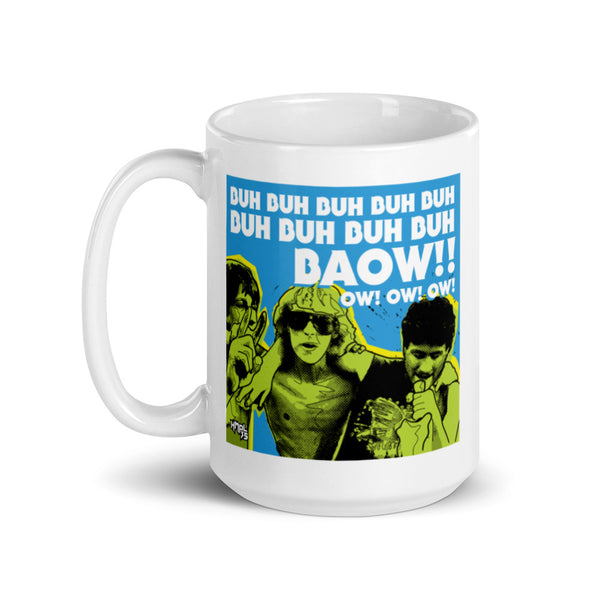 "Baow!! Ow! Ow! Ow!" coffee mug